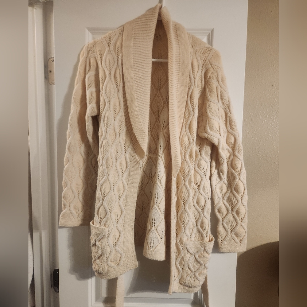 Cream Cable Knit Cardigan